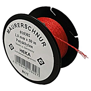Heka Fliesenlegerschnur (Durchmesser: 1 mm, Länge: 50 m, Rot)