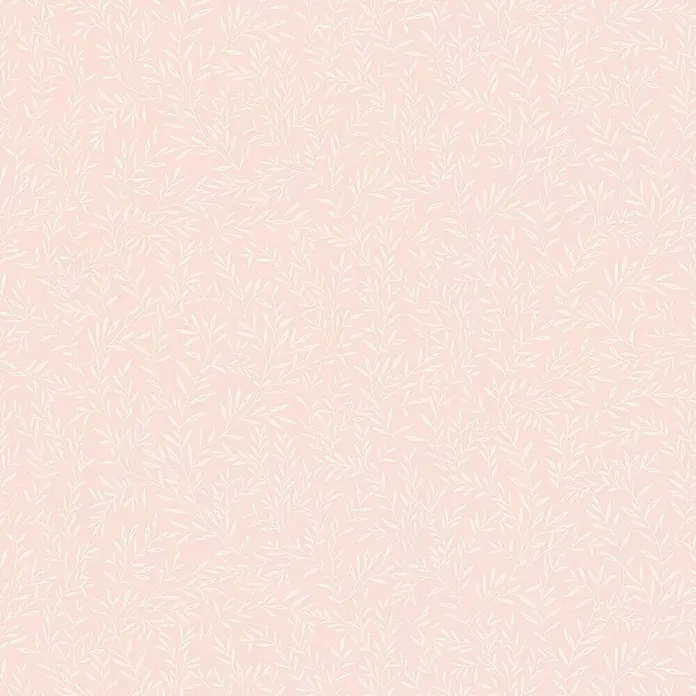 A.S. Création Maison Charme Vliestapete Ranke - Rosa-Weiß, Floral, 10,05 x 0,53 m - Zartrosa Hintergrund mit elegantem Blattmuster, ideal für subtile Akzente in jedem Raum. Ein stilvolles und beruhigendes Designelement.