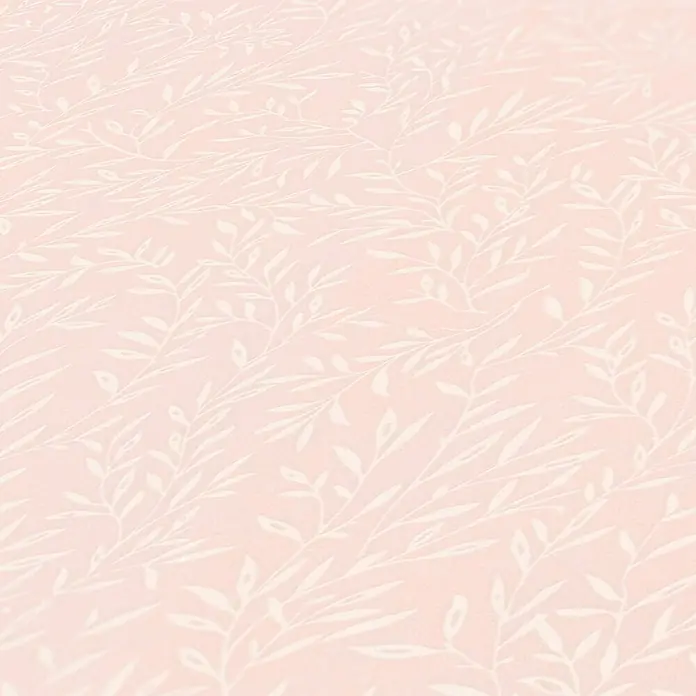 A.S. Création Maison Charme Vliestapete Ranke - Rosa-Weiß, Floral, 10,05 x 0,53 m - Zartes rosa Textil mit stilisiertem Blätterdesign, ideal für elegante Hintergründe oder feine Stoffmuster.