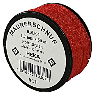 Heka Fliesenlegerschnur (Durchmesser: 1,7 mm, Länge: 50 m, Rot)