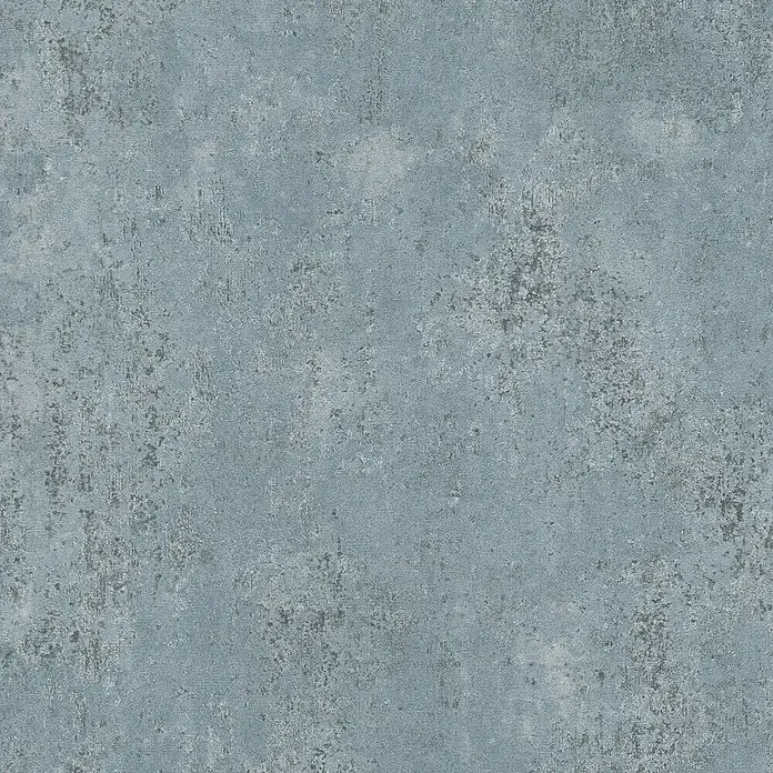 A.S. Création Metropolitan Stories Hot Spots Vliestapete Putzstruktur - Blau-Grau-Metallic, Steinoptik, 10,05 x 0,53 m - Eine Nahaufnahme einer strukturierten, blauen Wand mit subtilen grauen Akzenten, ideal für Hintergründe oder Texturen.