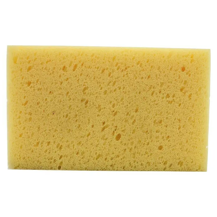 BAUHAUS Hydroschwamm - 170 x 115 x 60 mm - Gelber Schwamm. Der gelbe Schwamm hat viele Löcher und eine rechteckige Form, ideal für die Reinigung von Oberflächen.