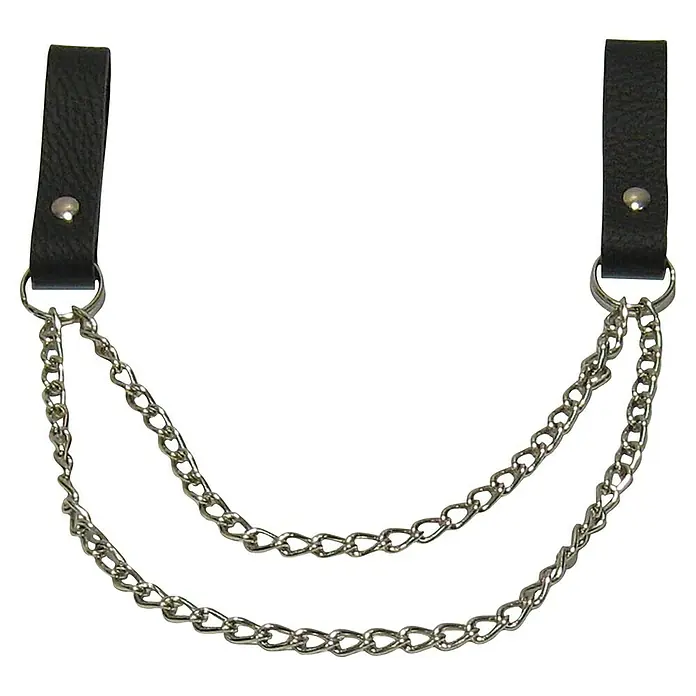 Heka Hammerkette - Rindleder, Metall - Silberne Geldbörsenkette mit schwarzen Lederriemen. Das perfekte Accessoire, um Ihre Sachen stilvoll zu sichern!