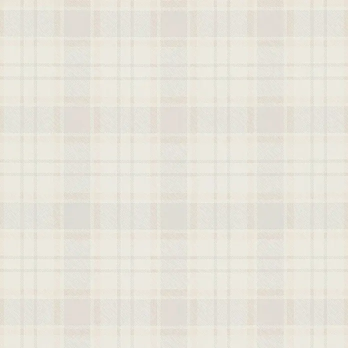 A.S. Création Maison Charme Vliestapete Karo - Creme-Beige-Grau, Grafisch, 10,05 x 0,53 m - Zartes, cremefarbenes Tartanmuster-Produkt, ideal für subtile Textur und klassischen Stil. Vielseitig einsetzbar in Mode und Heimdekor.