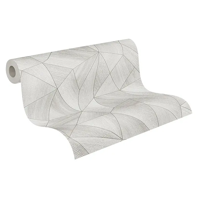 A.S. Création Daniel Hechter 7 Vliestapete Grafische Dreiecke - Grau-Metallic-Silber, Grafisch, 10,05 x 0,53 m - Eine Rolle abstrakte graue Tapete mit geometrischen Formen, die ein modernes und elegantes Design für die Wandgestaltung bietet.