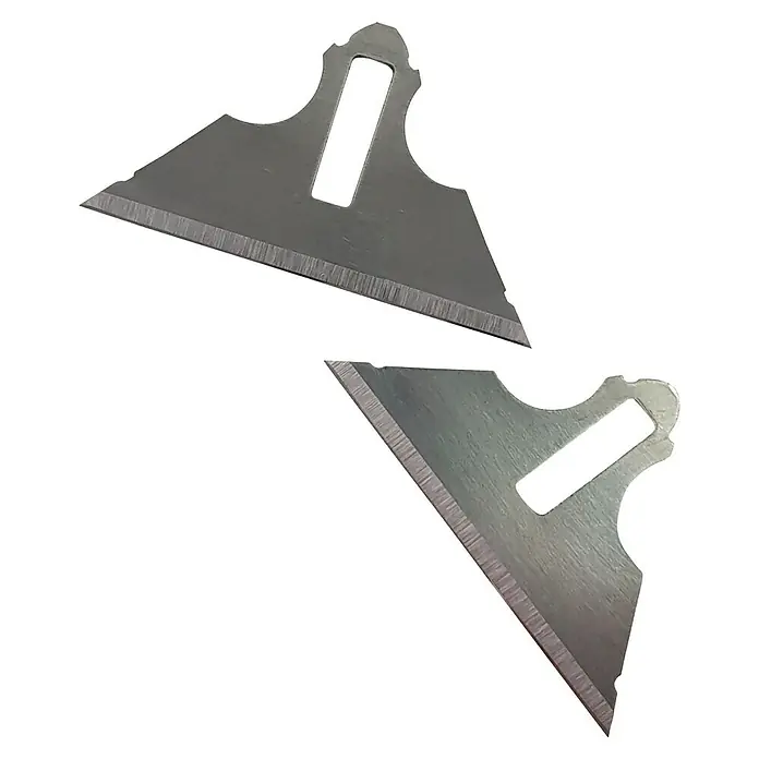 Heka Ersatzklingen - 6 Stk. - Zwei Metallsägeblätter mit gezackter Schneide und Griffloch für Werkzeuge.