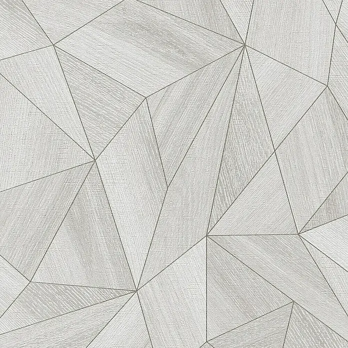 A.S. Création Daniel Hechter 7 Vliestapete Grafische Dreiecke - Grau-Metallic-Silber, Grafisch, 10,05 x 0,53 m - Abstraktes graues Dreiecksmuster, das eine moderne und stilvolle Wandgestaltung oder einen Hintergrund erzeugt.\n