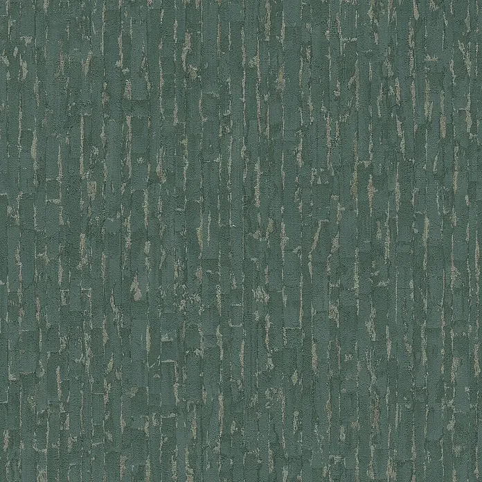 A.S. Création Metropolitan Stories Hot Spots Vliestapete Grafik - Petrol-Grün-Metallic, Grafisch, 10,05 x 0,53 m - Blaugrüner Tapetenhintergrund mit unregelmäßigen, senkrechten, beigefarbenen Linien für ein strukturiertes Wanddesign.