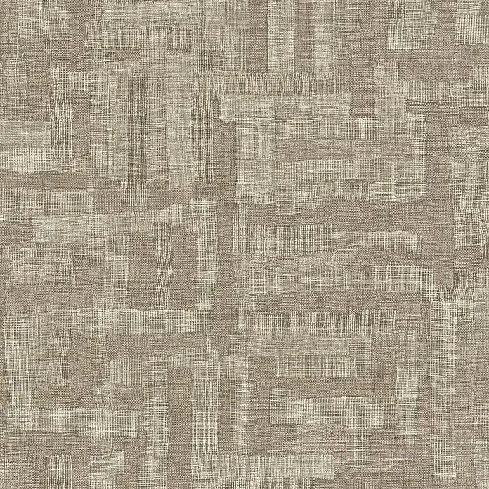 A.S. Création Metropolitan Stories Hot Spots Vliestapete Ethno - Braun-Hellbraun, Grafisch, 10,05 x 0,53 m - Texturiertes beiges Stoffmuster. Dieses Textil-Design zeigt ein abstraktes, gewebtes Muster mit subtilen Farbunterschieden für Tiefe.