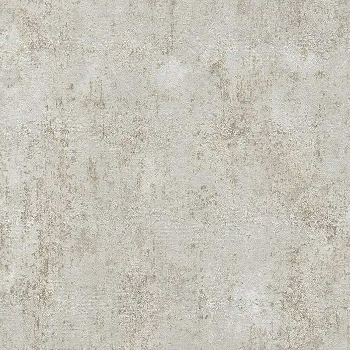 A.S. Création Metropolitan Stories Hot Spots Vliestapete Putzstruktur - Grau-Metallic-Weiß, Steinoptik, 10,05 x 0,53 m - Abstraktes Wandtapetenmuster in Beige und Grau mit ungleichmäßiger Textur für ein rustikales und elegantes Ambiente.