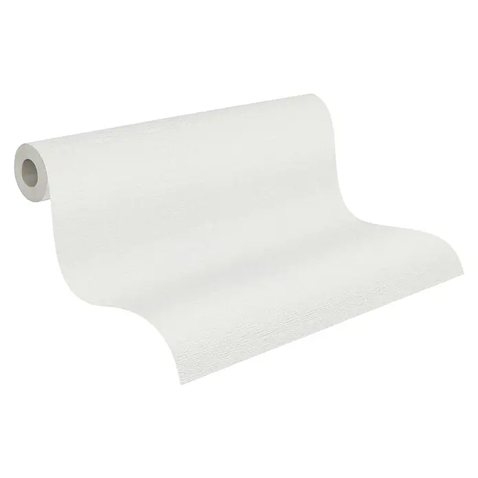 A.S. Création Michalsky Metropolis Vliestapete - Weiß, Uni, 10,05 x 0,53 m - Nahaufnahme einer Rolle weißes Krepppapier, ideal für Bastelprojekte, Dekorationen und Verpackungen. Die Textur verleiht jedem Projekt eine besondere Note.