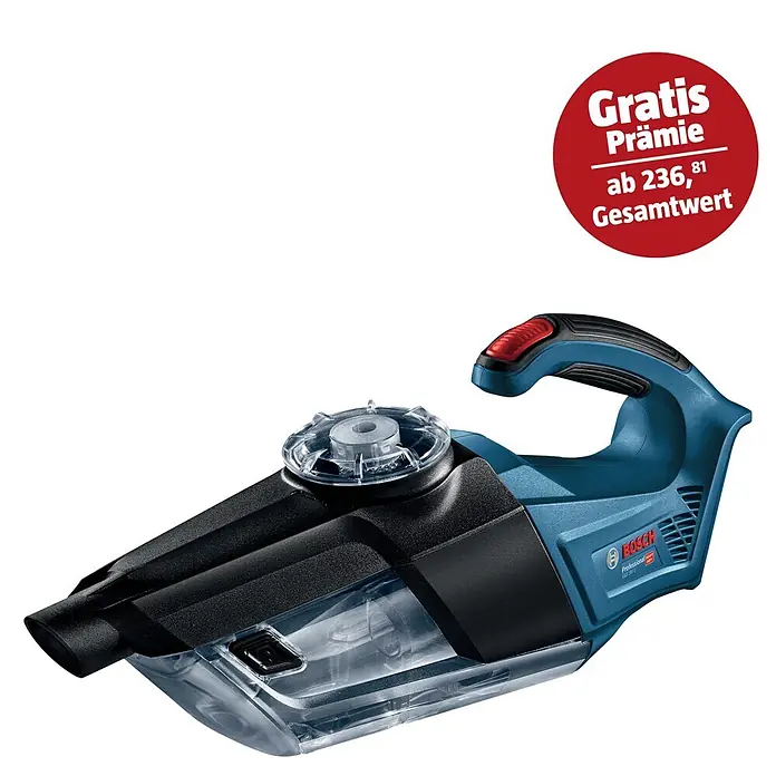 Bosch Professional AMPShare 18V Akku-Handstaubsauger - 18 V, Ohne Akku, 0,7 l - Der Bosch Professional Akku-Sauger GAS 18V-1 ist ein handliches Gerät zum Reinigen von Baustellen oder Werkstätten.