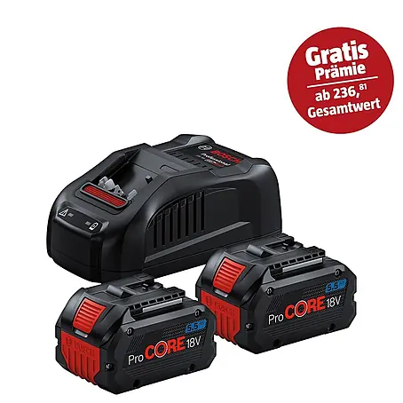 Bosch Professional AMPShare 18V Akku & Ladegerät Starter-Set 2 x ProCore 18 V/5,5 Ah & 1 x GAL 1880 CV