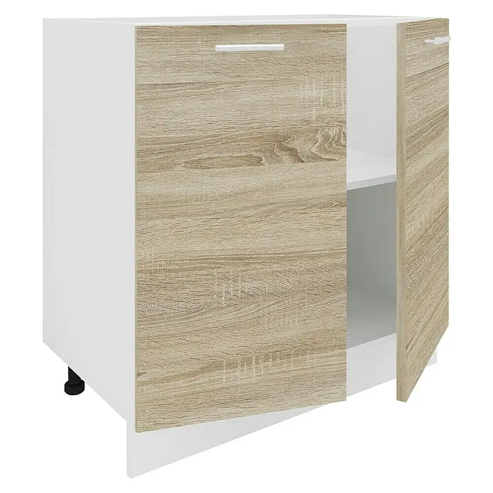 VCM Esilo Unterschrank Typ 1 - 46 x 80 x 82 cm, Sonoma-Eiche - Dieser Beistellschrank in Weiß und Holzoptik bietet praktischen Stauraum. Das moderne Design passt perfekt in jedes Zuhause.