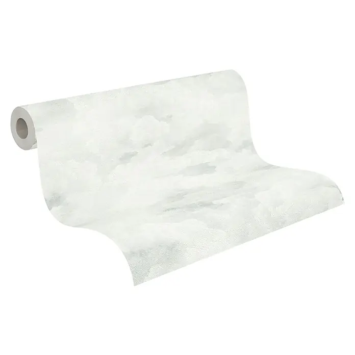 A.S. Création Michalsky Metropolis Vliestapete Wolken - Weiß-Grau-Creme, Sonstiges, 10,05 x 0,53 m - Eine Rolle Toilettenpapier mit Wolkenmuster. Ideal für eine fantasievolle Badezimmerdekoration und ein weiches Hautgefühl.