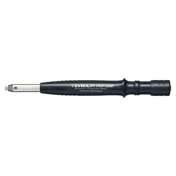 Lyra Marker Dry Profi Giant - Graphit, 150 mm - Lyra Dry Profi Giant Baumarker, ein robuster Bau- und Konstruktionsmarker mit teleskopischer Minenführung für präzises Markieren.