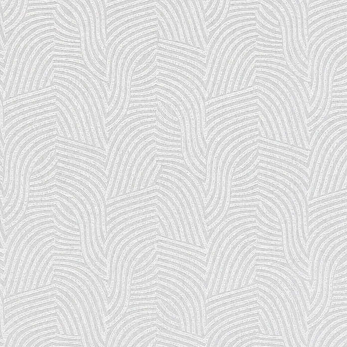 A.S. Création Daniel Hechter 7 Vliestapete 3D-Grafikstreifen - Weiß-Creme-Metallic, Grafisch, 10,05 x 0,53 m - Elegante Tapete mit einem abstrakten, wellenförmigen Muster in sanften Grautönen, die jedem Raum eine moderne Note verleiht.\n