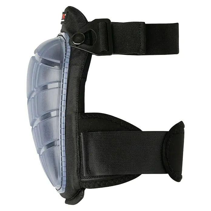 Kneetek Knieschoner Basic Clear - 1 Stk. - Knieschoner mit klarer Hartschale und verstellbaren Riemen für optimalen Schutz bei Arbeiten im Garten oder auf Baustellen.