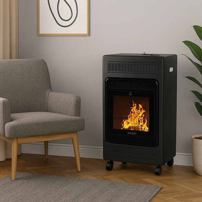 Fulmo Estufa de gas decorativa Nórdica (1,9 kW - 3,4 kW, Gris oscuro) | BAUHAUS