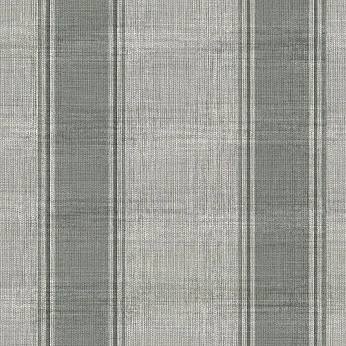 A.S. Création Michalsky Metropolis Vliestapete - Grau, Streifen, 10,05 x 0,53 m - Nahaufnahme eines gestreiften Textilstoffs in Grautönen, der eine subtile Eleganz für Dekoration und Design verleiht.