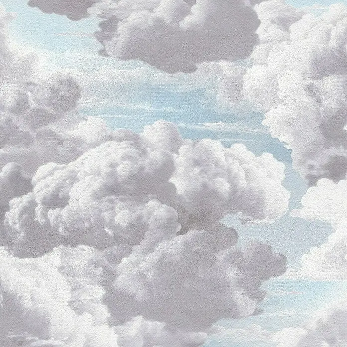 A.S. Création Michalsky Metropolis Vliestapete Wolken - Grau-Blau-Weiß, Sonstiges, 10,05 x 0,53 m - Tapete mit einem Wolkenmuster, das ein Gefühl von Weite und Ruhe vermittelt. Ideal, um jedem Raum eine entspannende Atmosphäre zu verleihen.