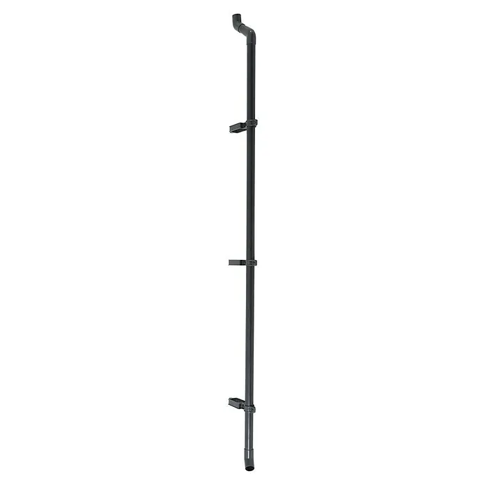 Regenfallrohr-Set 3x3 - 2 Stk., Passend für: Sunfun Anstellpavillon Zypern - Abflussrohr aus schwarzem PVC mit Halterungen zur Wandmontage. Ideal für den Sanitärbereich und einfache Installation.