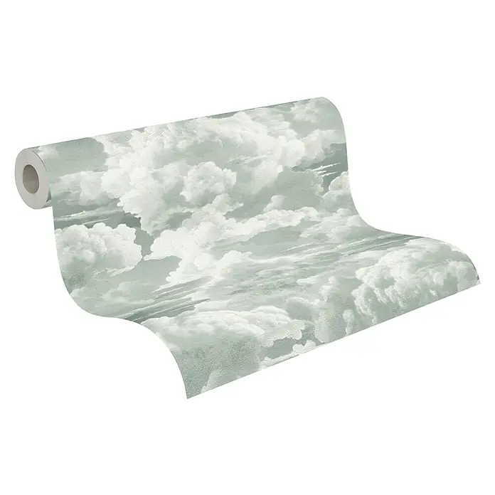 A.S. Création Michalsky Metropolis Vliestapete Wolken - Weiß-Grau, Sonstiges, 10,05 x 0,53 m - Eine Rolle Wolken-Tapete, die ein malerisches Himmelsmotiv zeigt, ideal für eine beruhigende Raumatmosphäre.