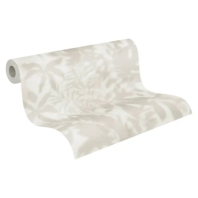 A.S. Création Daniel Hechter 7 Vliestapete Florale Schatten - Grau-Beige, Floral, 10,05 x 0,53 m - Eine Rolle beigefarbene Tapete mit einem dezenten floralen Muster, ideal für eine stilvolle Wandgestaltung im Wohnbereich.