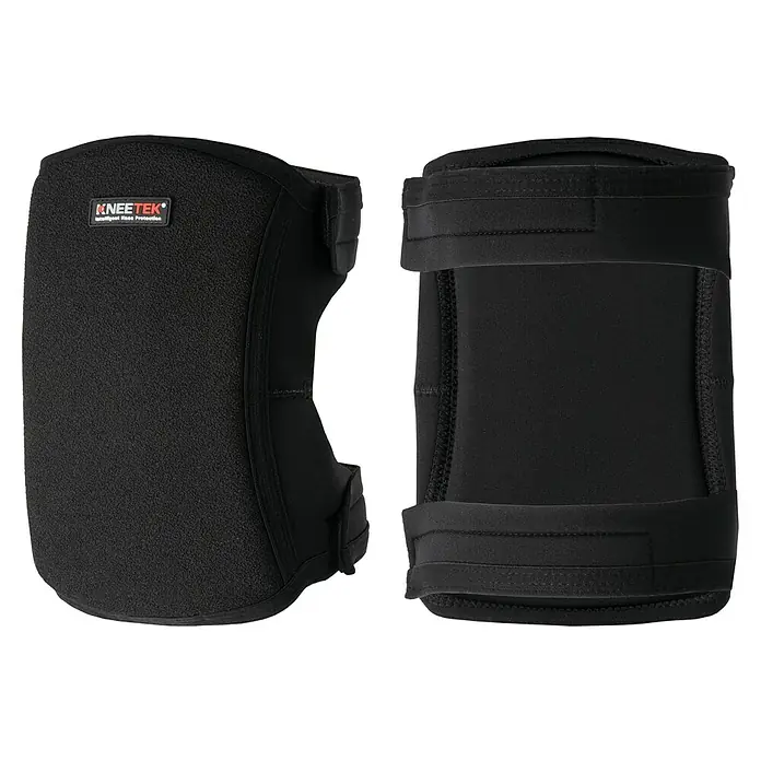 Kneetek Knieschoner Profi Poly - schwarz - Ein Paar Knie-TEK Knieschoner bieten intelligenten Knieschutz. Sie sind schwarz mit verstellbaren Riemen für eine sichere Passform.