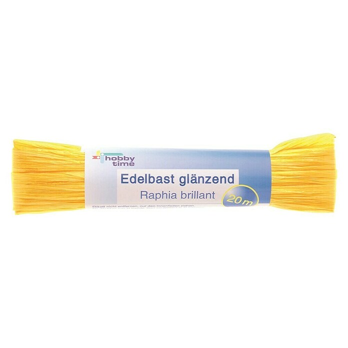 Glorex Hobby Time Edelbast (Glänzend, Gelb, 20 m, Viskose)