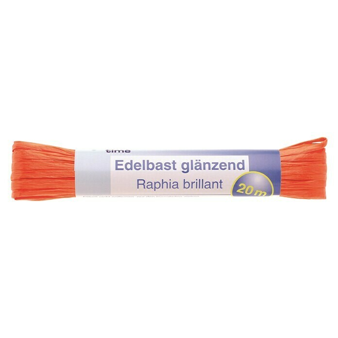 Glorex Hobby Time Edelbast (Glänzend, Orange, 20 m, Viskose)