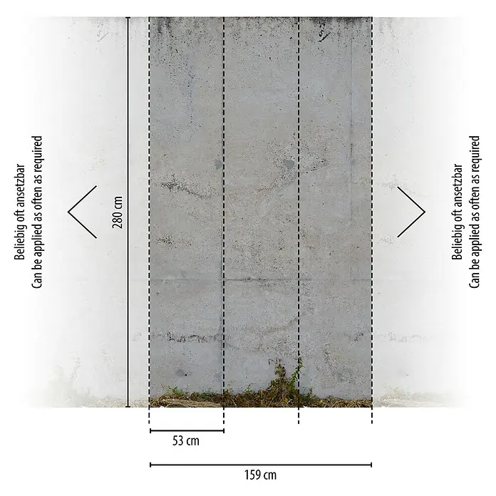 A.S. Création The Wall 2 Fototapete Betonoptik - B x H: 159 x 280 cm, Vlies - Eine Betonwand Tapete mit Abmessungen für die Anbringung, ideal für individuelle Wandgestaltungen.
