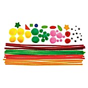 Glorex Hobby Time Biegeplüsch Mix (61-tlg., 25 x Pompon, 16 x Pfeifenputzer, 12 x Wackelauge, 8 x Moosgummi-Stanzteil
)