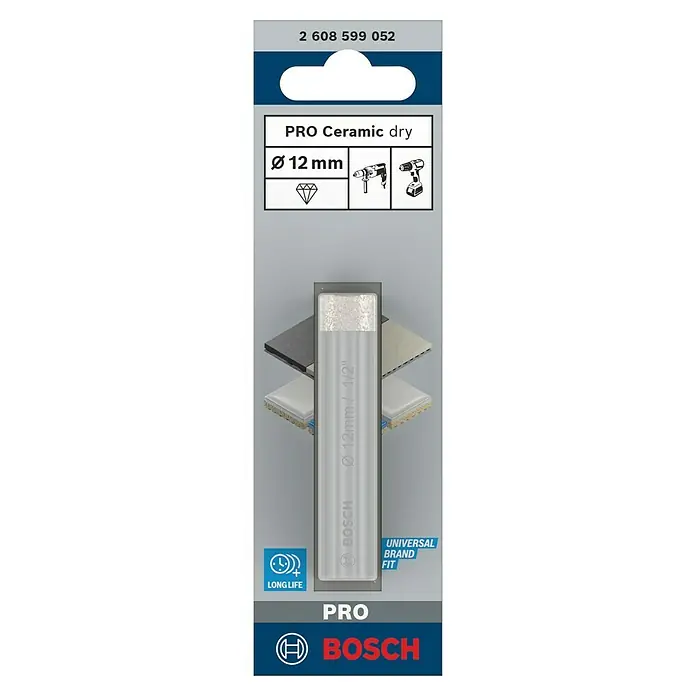 Bosch Expert Diamant-Trockenbohrer FOR CERAMIC - Durchmesser Bohrer: 12 mm - Bosch PRO Ceramic dry Bohrer mit 12 mm Durchmesser, langlebig und für verschiedene Marken geeignet.