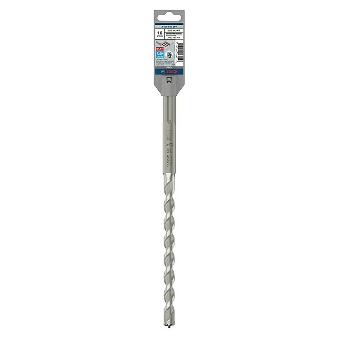 Bosch Professional Beton- & Steinbohrer MAX-4 - 1 Stk., Durchmesser Bohrer: 16 mm - Aufnahme eines Bosch SDS max-4 Bohrers mit einem Durchmesser von 16 mm und einer Länge von 200/340 mm.
