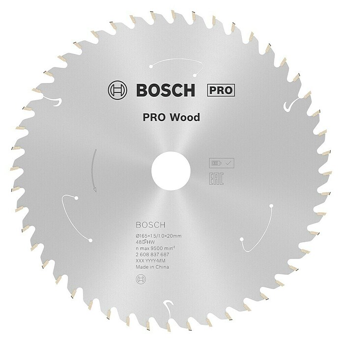 Bosch List krožne žage Standard za les  (165 mm, Izvrtina: 20 mm, Število zobcev: 48 kos) | 2555 - Kreissägeblätter | BCDB - Zubehör Sägen | BCD - Maschinenzubehör | BC - Maschinenzubehör | B - Werkz/Masch/Maschzubeh/Auto | BAUHAUS