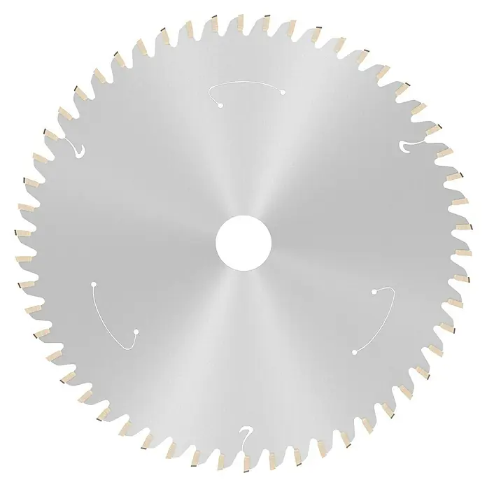 Bosch Kreissägeblatt Standard for Aluminium - 165 mm, Bohrung: 20 mm, Anzahl Zähne: 54 Stk. - Nahaufnahme eines Kreissägeblatts mit scharfen Zähnen, das für präzise Schnitte in Holzwerkstoffen ausgelegt ist. Ideal für professionelle Holzbearbeitung.