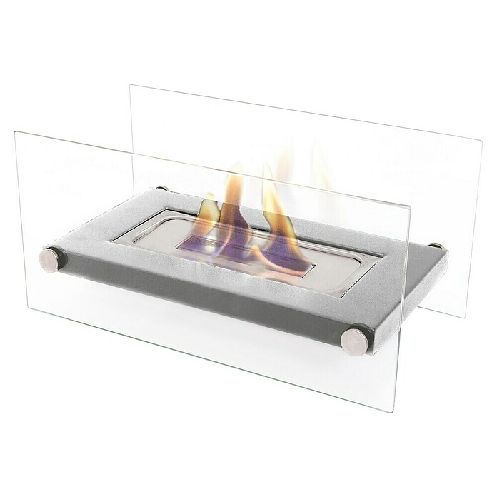 Purline Chimenea de bioetanol Oniros (16 x 34 x 16 cm, Plateado) | BAUHAUS