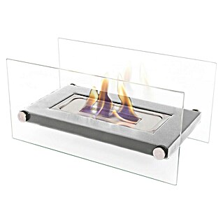 Purline Chimenea de bioetanol Oniros (16 x 34 x 16 cm, Plateado)