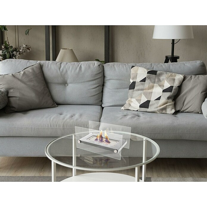 Purline Chimenea de bioetanol Oniros (16 x 34 x 16 cm, Plateado) | BAUHAUS