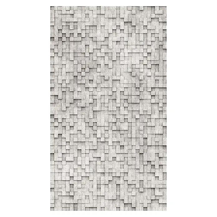 A.S. Création The Wall 3 Fototapete 3D-Grafik - B x H: 159 x 280 cm, Vlies, Grau - Graue Würfel Wandtextur mit Schatten, die eine moderne, dreidimensionale Oberfläche für Innenarchitektur und Designprojekte bietet.