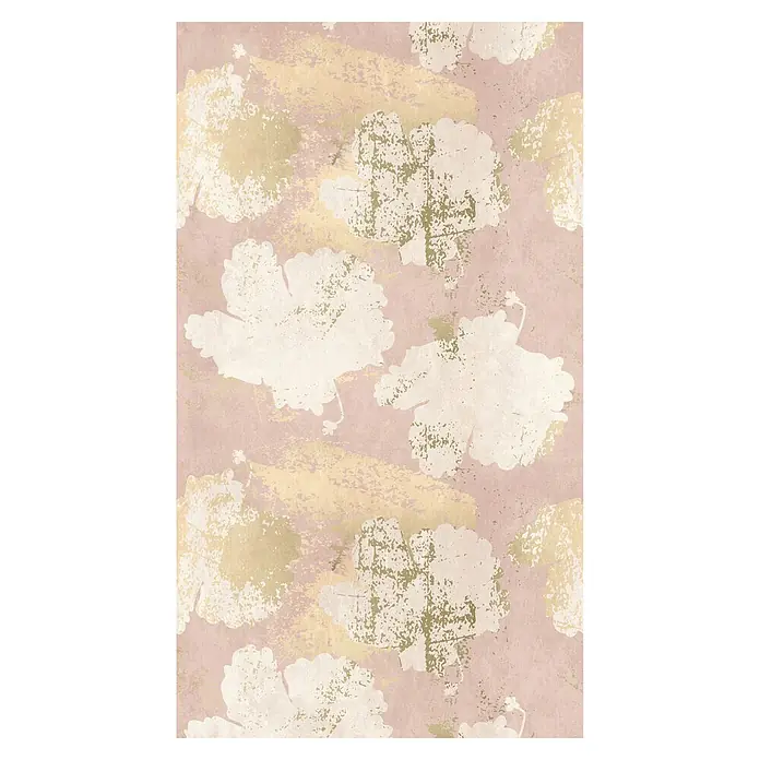 A.S. Création The Wall 3 Fototapete Blumen I - B x H: 159 x 280 cm, Vlies - Abstrakter Hintergrund mit Blumenmuster in sanften Rosa- und Goldtönen, ideal für moderne Designs und stilvolle Dekorationen.