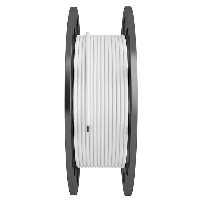 Bricable Cable unipolar - H05VV-F, Número de cables: 2, 1 mm², 200 m, Blanco - Bobina de filamento blanco para impresión 3D. Perfecto para impresiones detalladas y duraderas en su impresora 3D.
