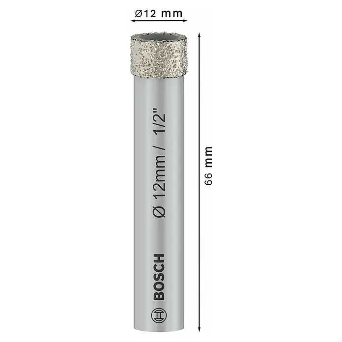 Bosch Expert Diamant-Trockenbohrer FOR CERAMIC - Durchmesser Bohrer: 12 mm - Bohrer mit Diamantbeschichtung von Bosch mit Durchmesser von 12 mm und einer Länge von 66 mm zum Bohren von Löchern.