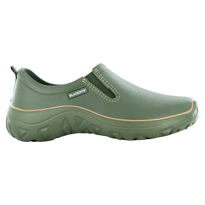 Black Fox Gartenschuhe River - Schuhgröße: 42, Khaki - Olivegrüne BLACKFOX Gartenschuhe mit elastischen Einsätzen und robuster Profilsohle für optimalen Komfort und sicheren Halt im Garten.