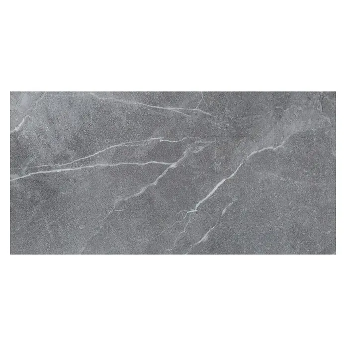 Opiart Feinsteinzeugfliese Silver - 29,7 x 59,7 cm, Silber, Glänzend - Graue Steinzeugfliese mit einem eleganten Marmor-Effekt und feinen weißen Adern, die für ein modernes und stilvolles Ambiente sorgt.