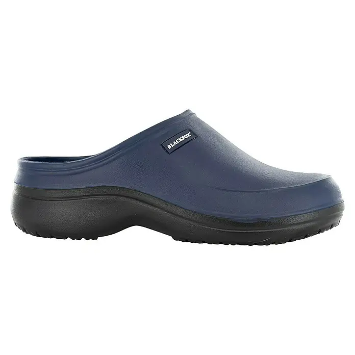 Black Fox Gartenclogs Mellow - Schuhgröße: 44, Blau - Diese marineblaue Blackfox-Gartenschuh-Clog ist komfortabel und wasserfest. Die robuste Sohle sorgt für guten Halt bei allen Gartenarbeiten.