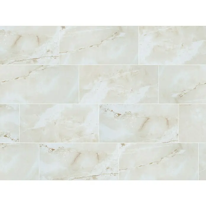 Opiart Feinsteinzeugfliese Crema - 29,7 x 59,7 cm, Beige, Glänzend - Beige Marmorfliesen mit natürlichen Maserungen, ideal für stilvolle Wand- und Bodengestaltungen. Ein Hauch von Luxus für jeden Raum.