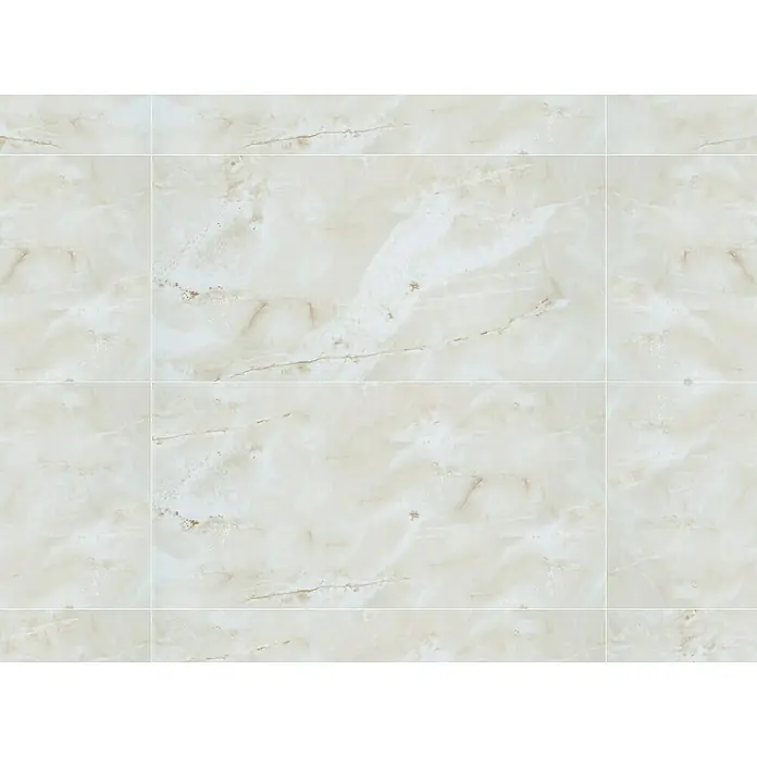 Opiart Feinsteinzeugfliese Crema - 59,7 x 119,5 cm, Beige, Glänzend - Nahaufnahme von beigen Marmorfliesen mit subtilen Texturen und feinen Maserungen für eine elegante und moderne Raumgestaltung.