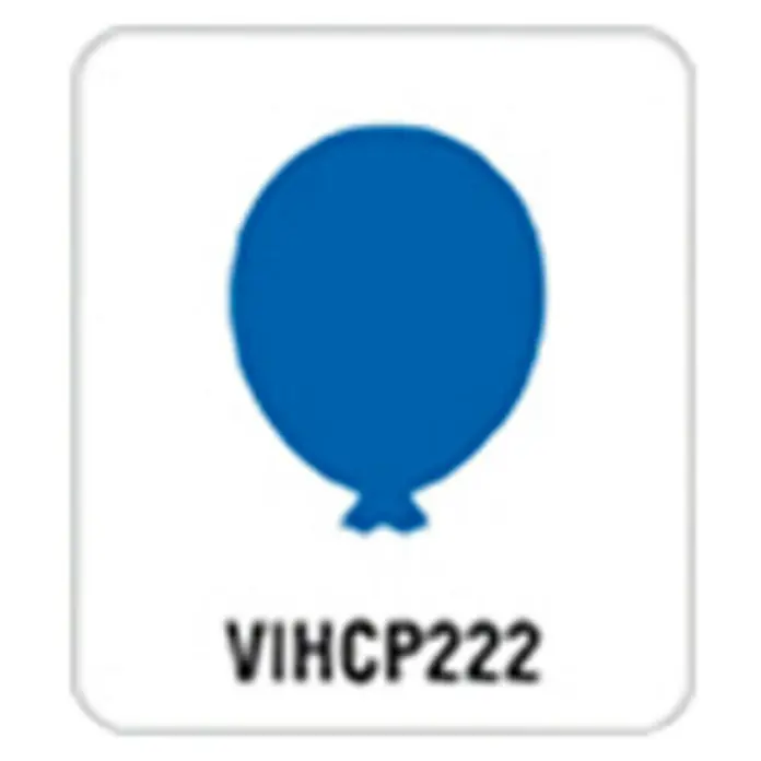 Artemio Perforadora grande Balloon - Globos, 2,5 x 2,2 cm - Icono de globo azul con el texto "VIHCP222" sobre un fondo blanco, ideal para celebraciones.
